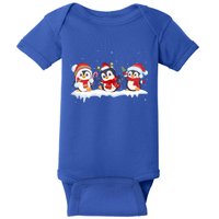 Christmas Penguins Santa Hat Lights Tree Xmas Penguin Lovers Gift Baby Bodysuit