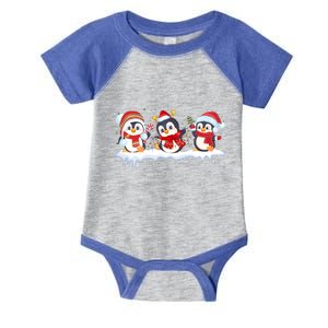 Christmas Penguins Santa Hat Lights Tree Xmas Penguin Lovers Gift Infant Baby Jersey Bodysuit