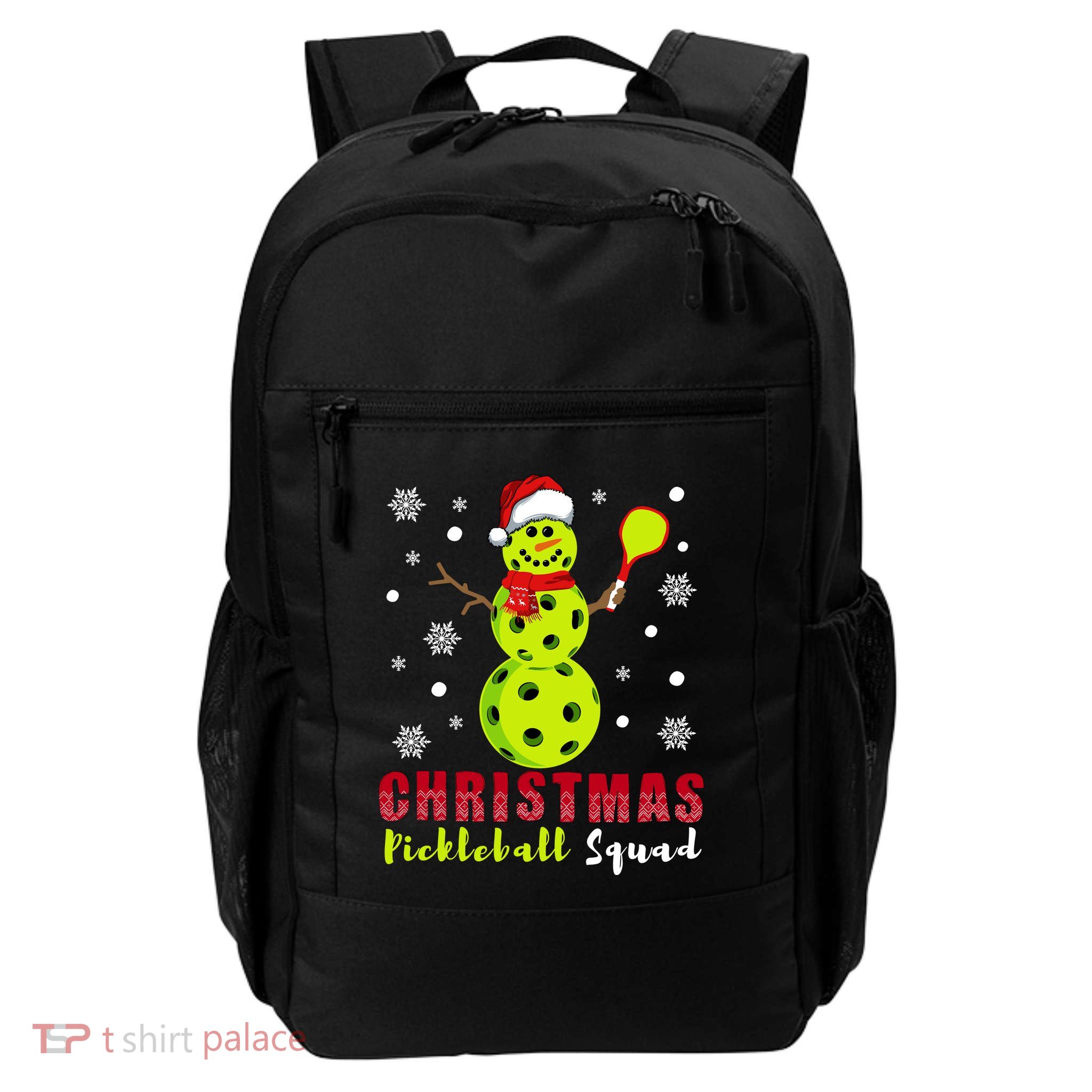 Christmas Pickleball Squad Cool Snowman Pickleball Lover Daily Commute Backpack
