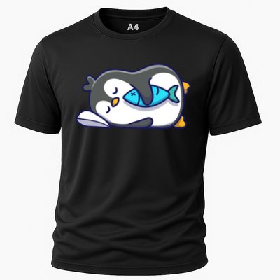 Cute Penguin Sleeping With Fish Performance Shirt