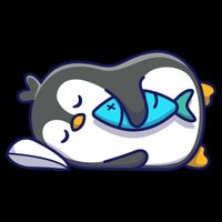Cute Penguin Sleeping With Fish Cooling Performance Crew T-Shirt