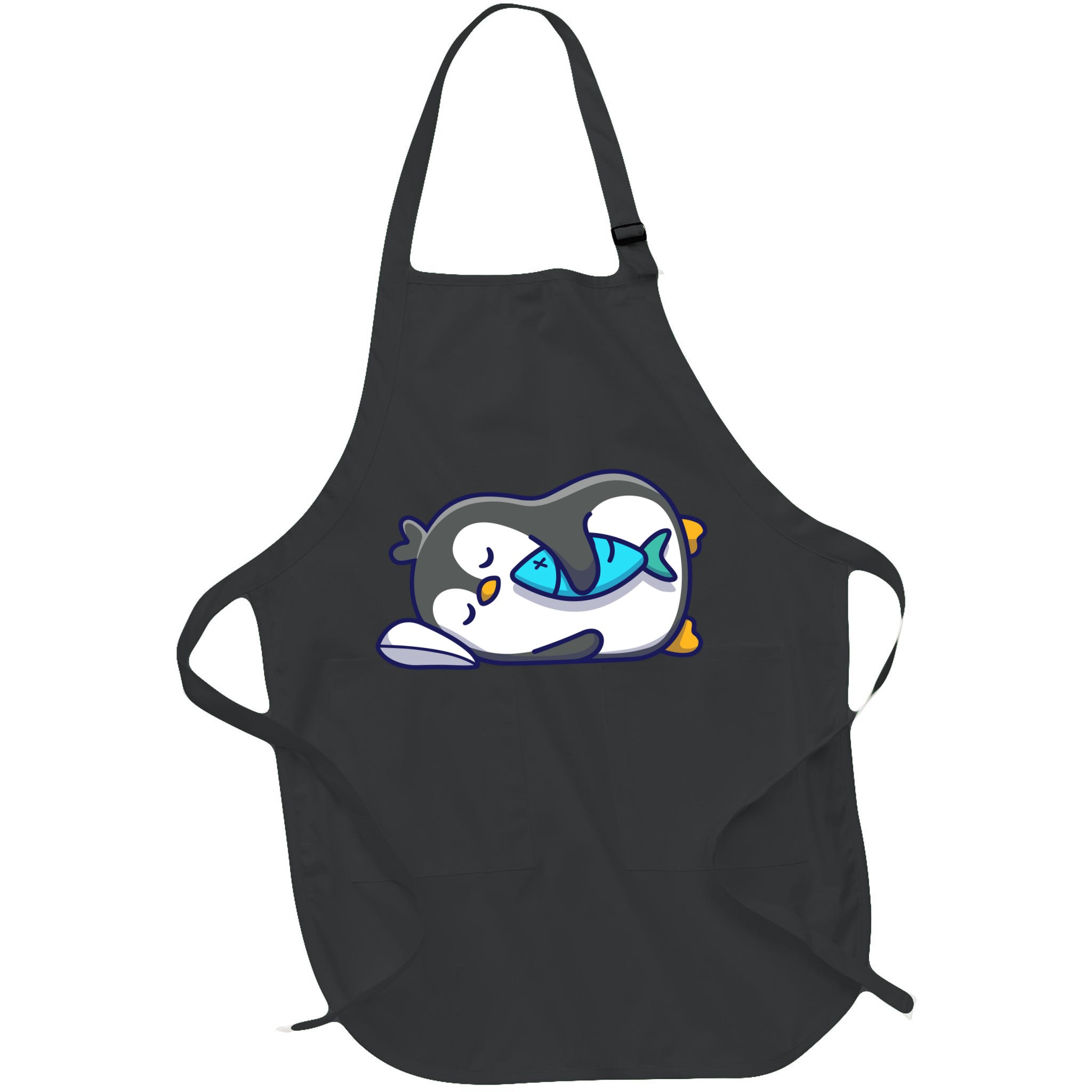 Cute Penguin Sleeping With Fish Apron