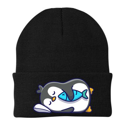 Cute Penguin Sleeping With Fish Beanie
