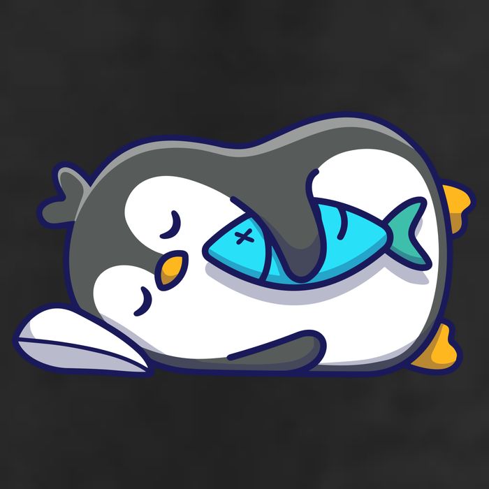 Cute Penguin Sleeping With Fish Golf Towel
