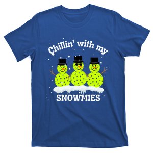 Christmas Pickleball Snow Chillin With My Snowmies Cool Gift T-Shirt