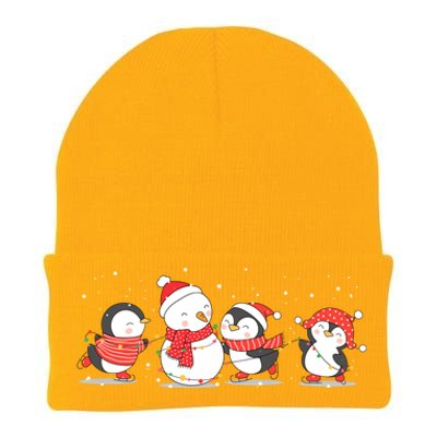 Christmas Penguins Santa Hat Lights Tree Xmas Penguin Gift Knit Cap Winter Beanie