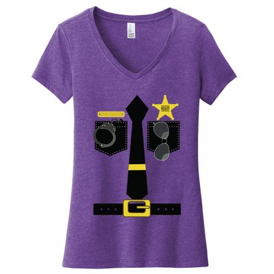 Chp Police Sheriff Highway Patrol Halloween Costume Women's V-Neck T-Shirt