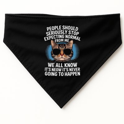 Cat People Should Seriously Graphic Design Idea Humor Novel USA-Made Doggie Bandana
