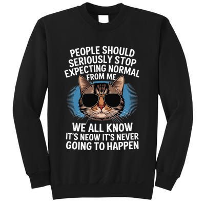 Cat People Should Seriously Graphic Design Idea Humor Novel Sweatshirt