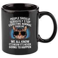 Cat People Should Seriously Graphic Design Idea Humor Novel 11oz C Handle Ceramic Mug