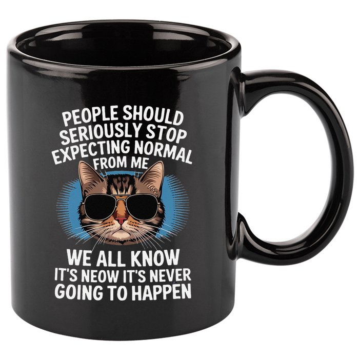 Cat People Should Seriously Graphic Design Idea Humor Novel 11oz C Handle Ceramic Mug