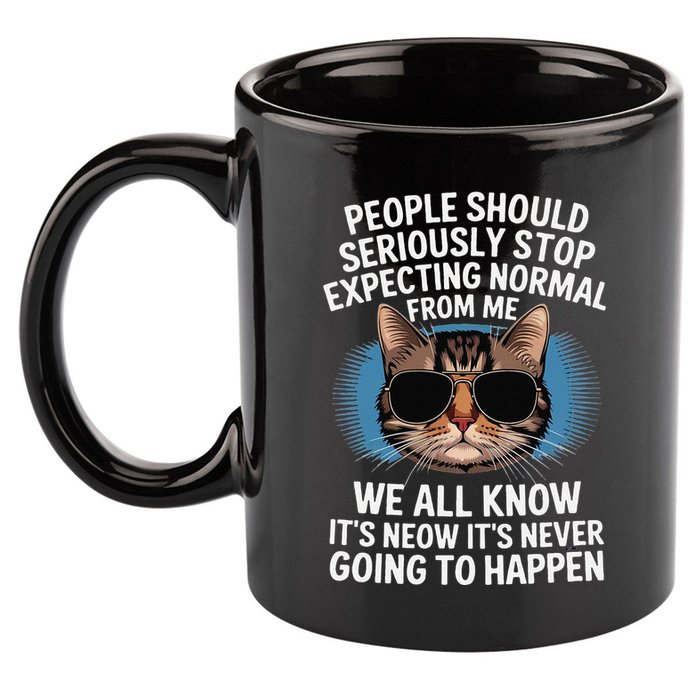 Cat People Should Seriously Graphic Design Idea Humor Novel 11oz C Handle Ceramic Mug