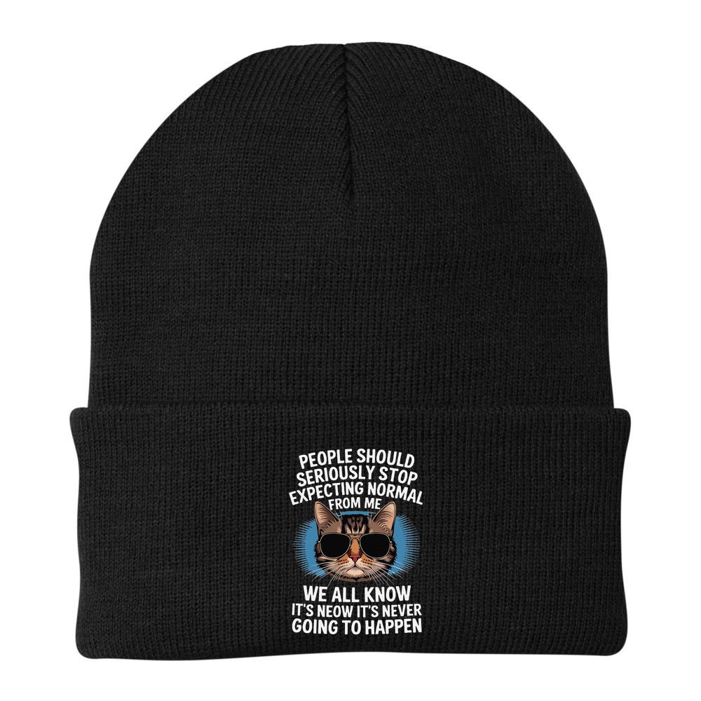 Cat People Should Seriously Graphic Design Idea Humor Novel Beanie