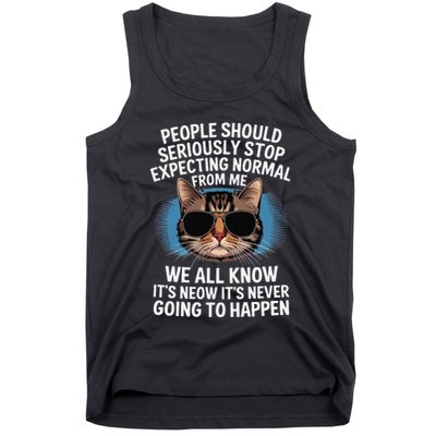 Cat People Should Seriously Graphic Design Idea Humor Novel Tank Top