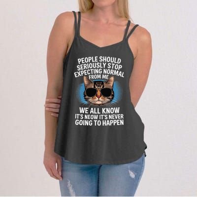Cat People Should Seriously Graphic Design Idea Humor Novel Women's Strappy Tank