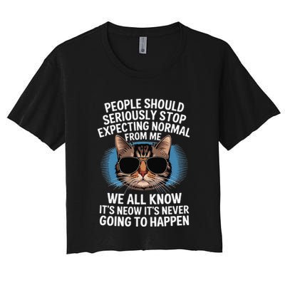 Cat People Should Seriously Graphic Design Idea Humor Novel Crop Top