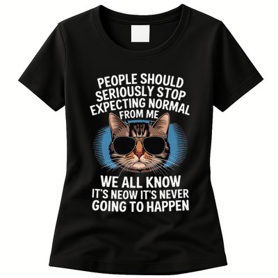 Cat People Should Seriously Graphic Design Idea Humor Novel Womens T-Shirt