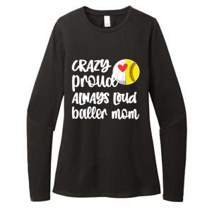 Crazy Proud Softball Volleyball Player Mom Ball Mother Gift Womens CVC Long Sleeve Shirt