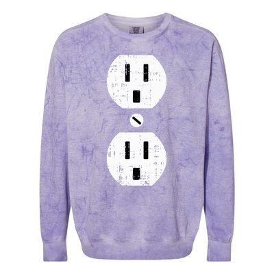 Couple Plug Socket Matching Costume Funny Halloween Gifts Colorblast Crewneck Sweatshirt