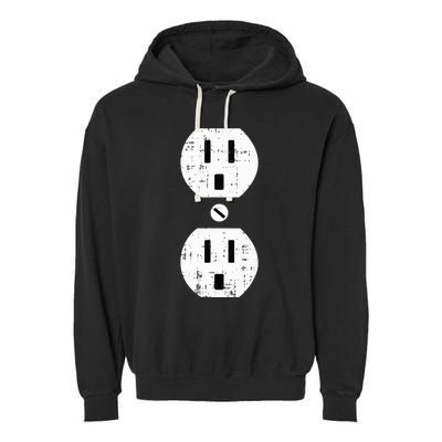 Couple Plug Socket Matching Costume Funny Halloween Gifts Garment-Dyed Fleece Hoodie