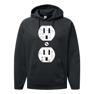 Couple Plug Socket Matching Costume Funny Halloween Gifts Performance Fleece Hoodie