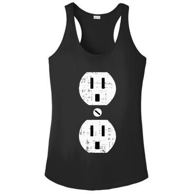 Couple Plug Socket Matching Costume Funny Halloween Gifts Ladies PosiCharge Competitor Racerback Tank