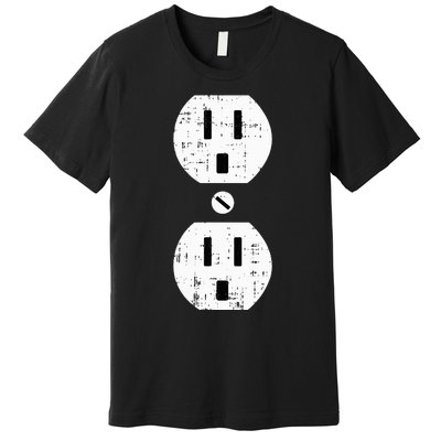 Couple Plug Socket Matching Costume Funny Halloween Gifts Premium T-Shirt