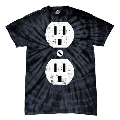 Couple Plug Socket Matching Costume Funny Halloween Gifts Tie-Dye T-Shirt