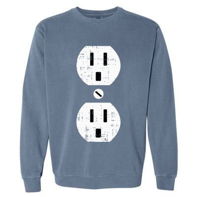 Couple Plug Socket Matching Costume Funny Halloween Gifts Garment-Dyed Sweatshirt