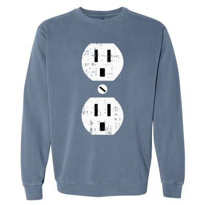 Couple Plug Socket Matching Costume Funny Halloween Gifts Garment-Dyed Sweatshirt