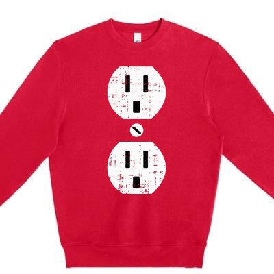 Couple Plug Socket Matching Costume Funny Halloween Gifts Premium Crewneck Sweatshirt