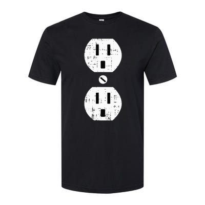 Couple Plug Socket Matching Costume Funny Halloween Gifts Softstyle CVC T-Shirt