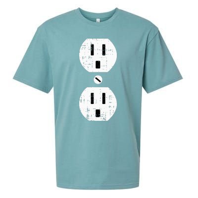 Couple Plug Socket Matching Costume Funny Halloween Gifts Sueded Cloud Jersey T-Shirt