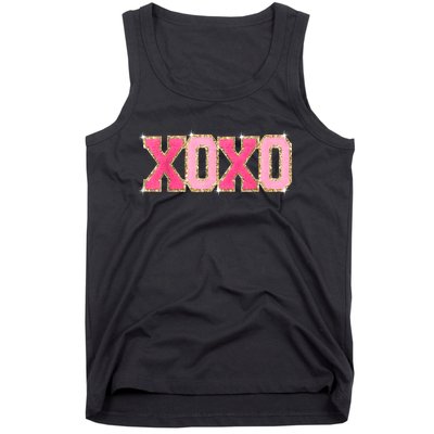 Chenille Patch Sparkling Xoxo Valentine Day Heart Love Gift Tank Top