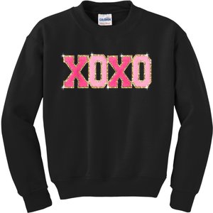 Chenille Patch Sparkling Xoxo Valentine Day Heart Love Gift Kids Sweatshirt