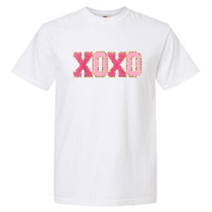 Chenille Patch Sparkling Xoxo Valentine Day Heart Love Gift Garment-Dyed Heavyweight T-Shirt