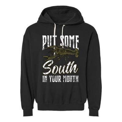 Crawfish Put Some South In Your Mouth Garment-Dyed Fleece Hoodie