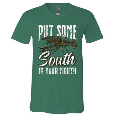 Crawfish Put Some South In Your Mouth V-Neck T-Shirt