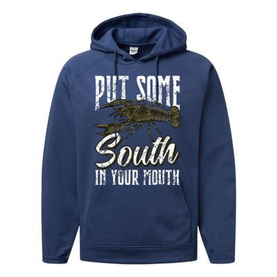 Crawfish Put Some South In Your Mouth Performance Fleece Hoodie