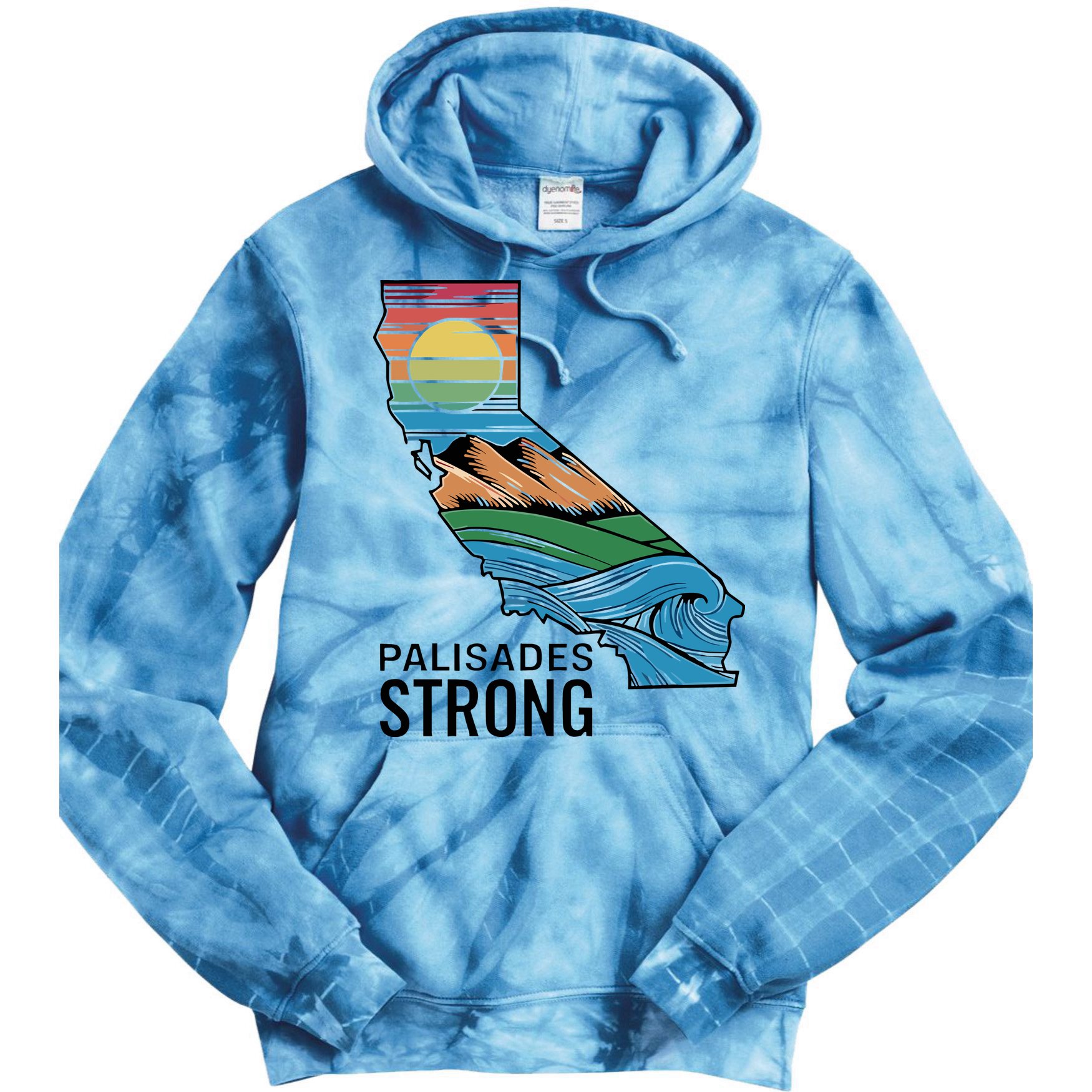 California Palisades Strong Tie Dye Hoodie