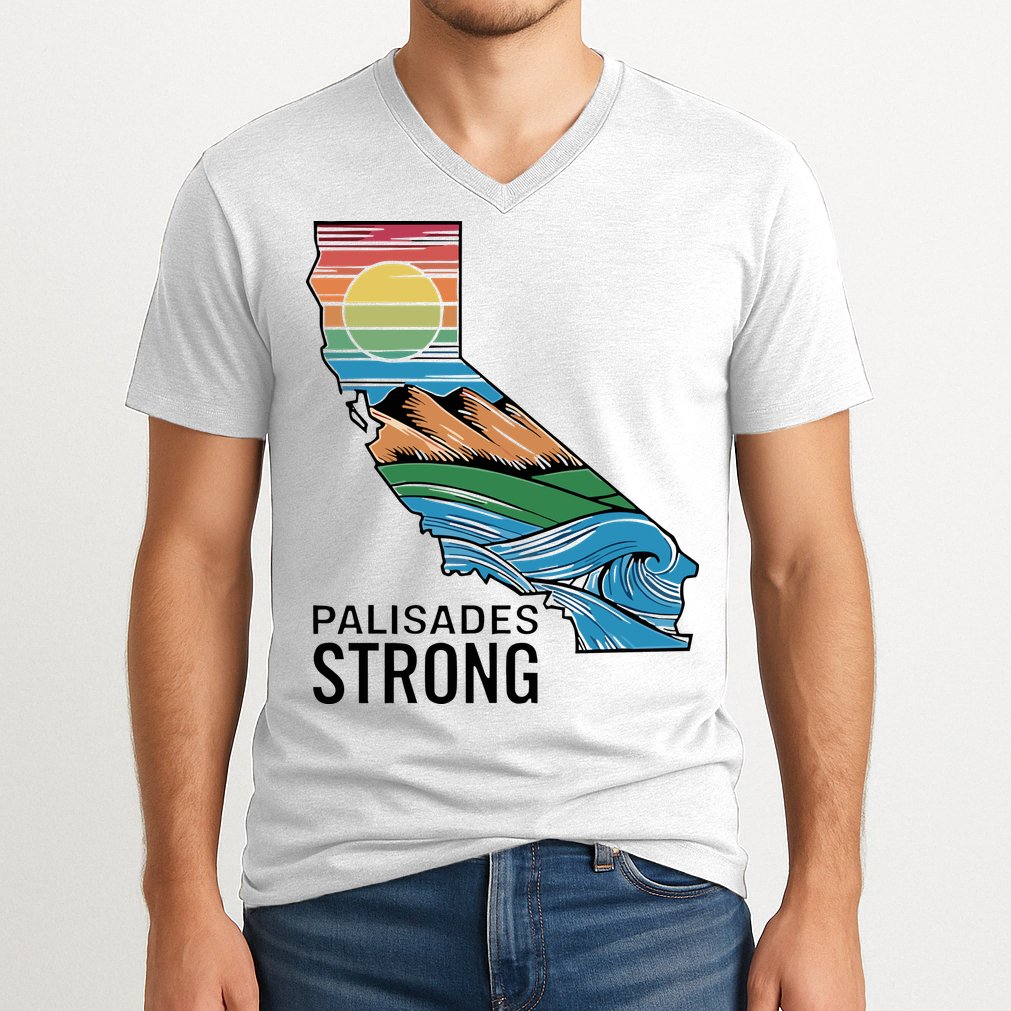California Palisades Strong V-Neck T-Shirt