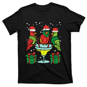 Christmas Parrots Santa Funny Xmas Bird Vacation T-Shirt