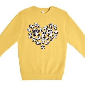 Cute Panda Shirts Panda Bear Lover Heart Gifts Premium Crewneck Sweatshirt