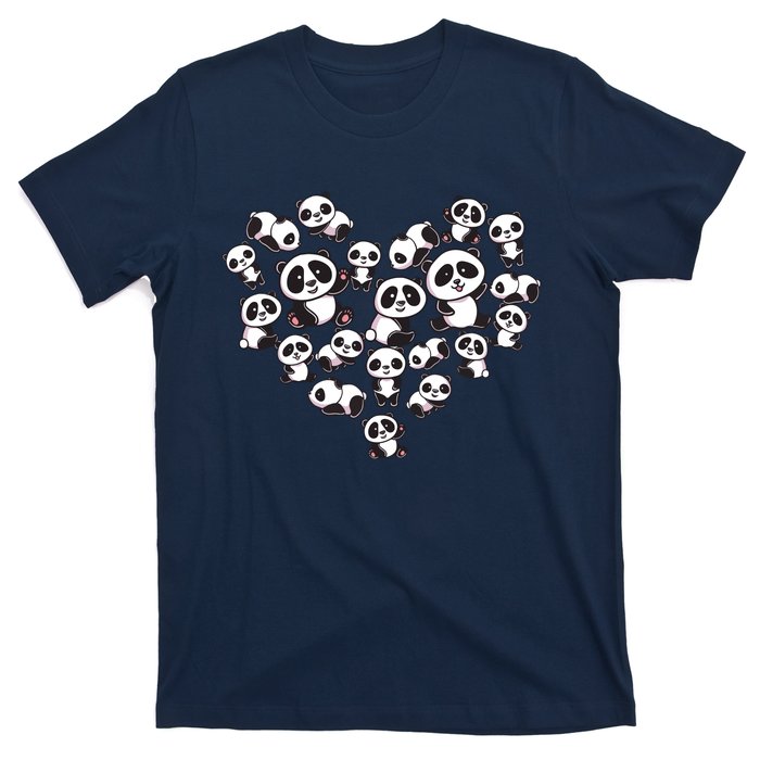 Cute Panda Shirts Panda Bear Lover Heart Gifts T-Shirt