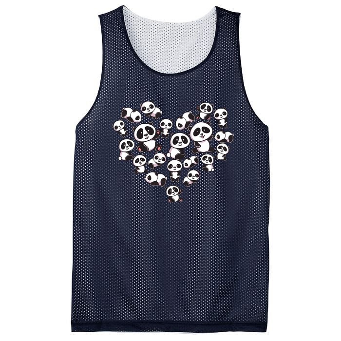 Cute Panda Shirts Panda Bear Lover Heart Gifts Mesh Reversible Basketball Jersey Tank