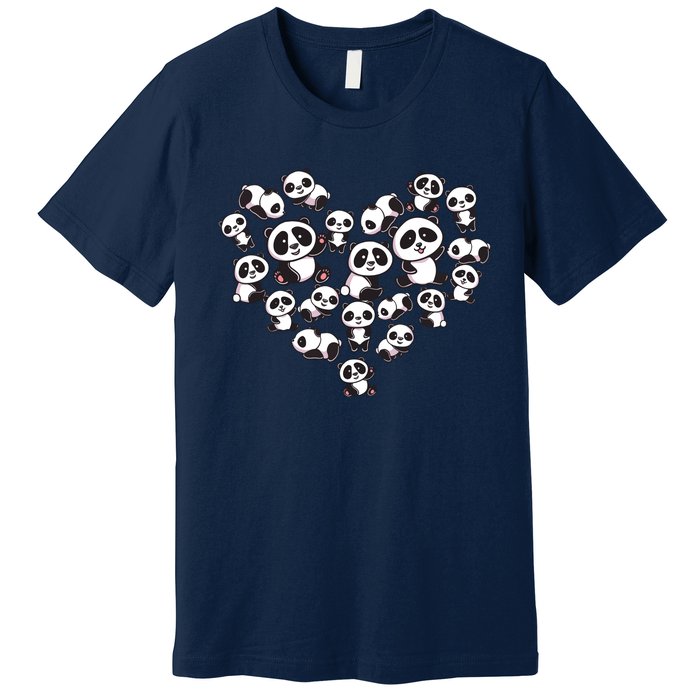 Cute Panda Shirts Panda Bear Lover Heart Gifts Premium T-Shirt