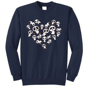 Cute Panda Shirts Panda Bear Lover Heart Gifts Tall Sweatshirt