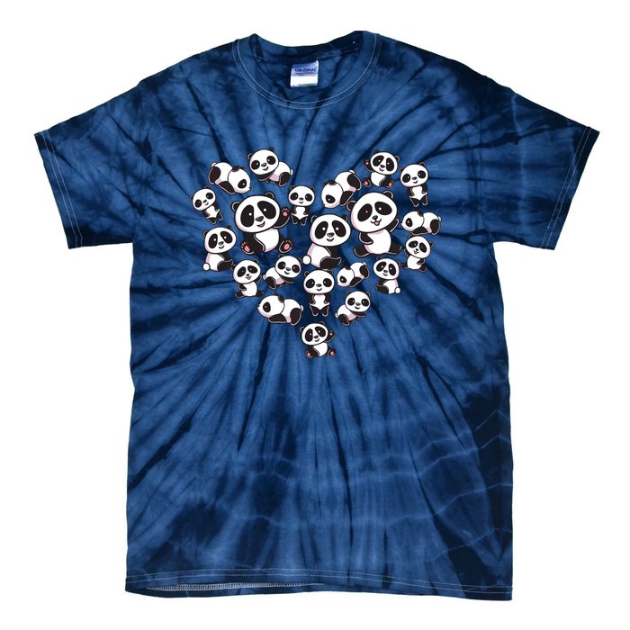 Cute Panda Shirts Panda Bear Lover Heart Gifts Tie-Dye T-Shirt