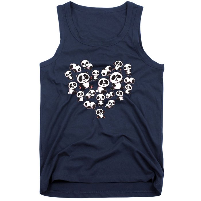 Cute Panda Shirts Panda Bear Lover Heart Gifts Tank Top