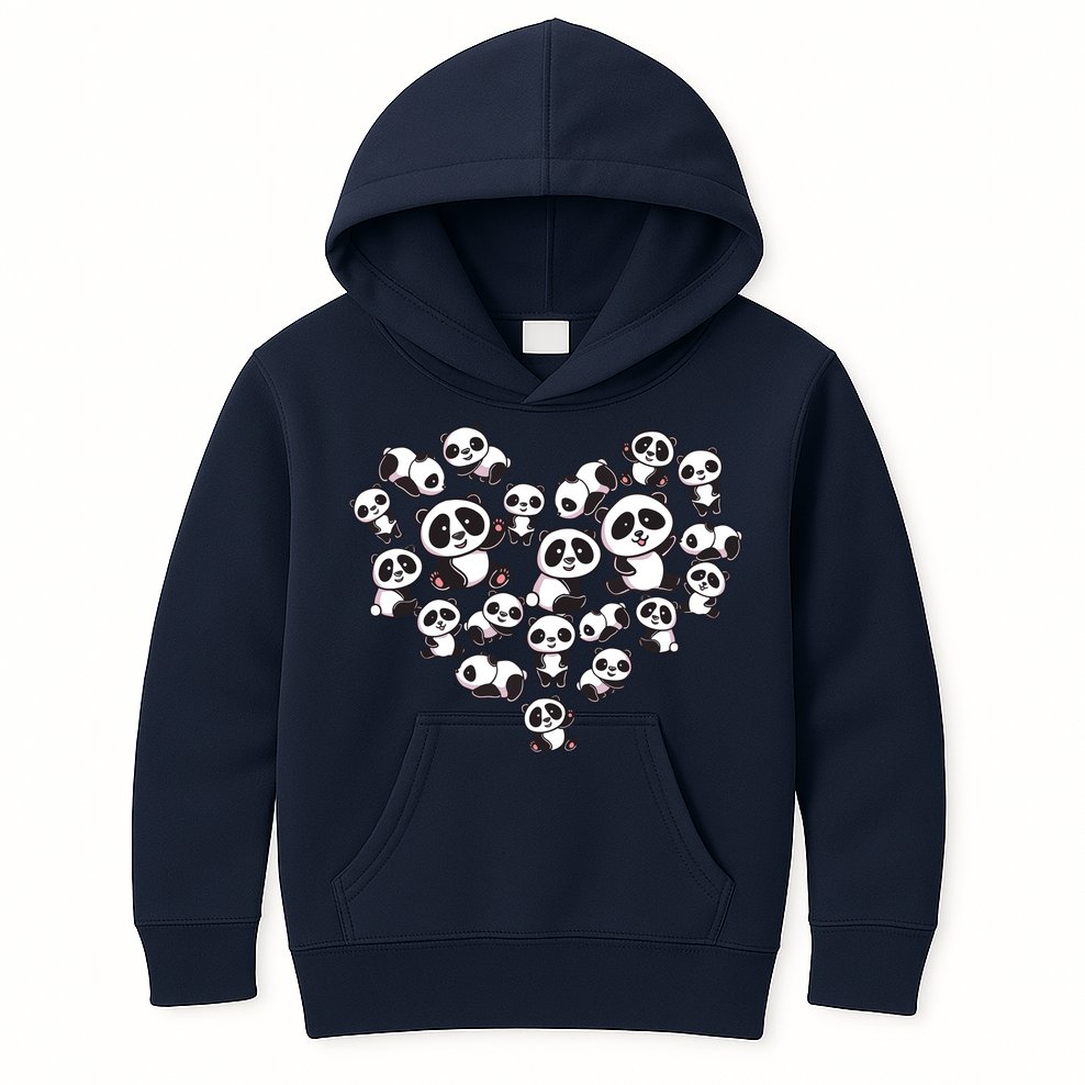 Cute Panda Shirts Panda Bear Lover Heart Gifts Kids Hoodie